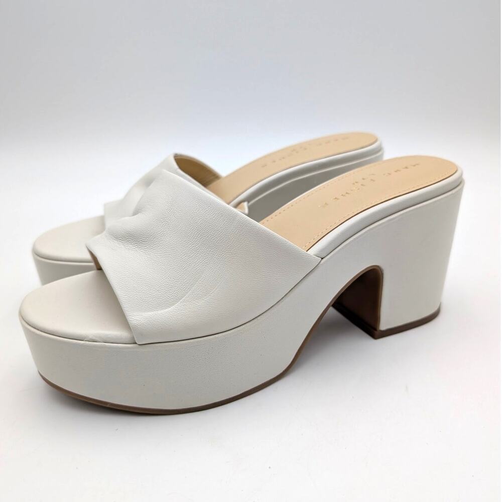 Marc Fisher LTD Forina Slide Heel Sandal Women's Chic Cream Size US8.5M EU39